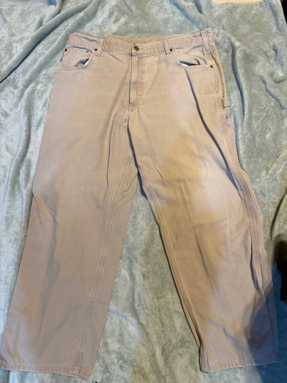 Carhartt Tan Loose Fit Cotton Work Pants